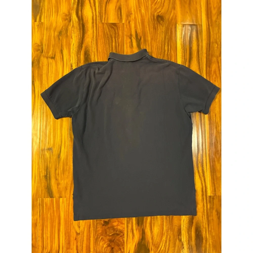Polo Ralph Lauren Mens Navy Blue Short Sleeve Cotton Pique Polo Shirt Large Y2K